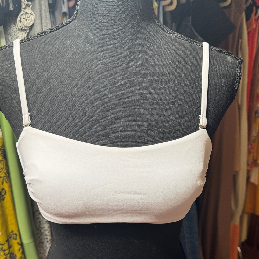 Simple White Bandeau Bikini top